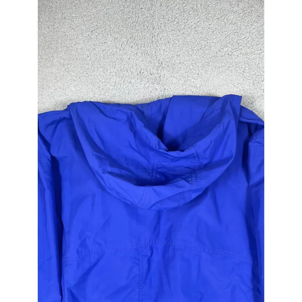 Vintage L.L. Bean Mens Size XL Reg Windbreaker Pullover Hoodie 1/4 Zip Blue